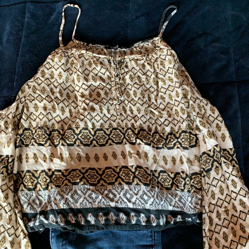 Bell sleeved cold shoulder